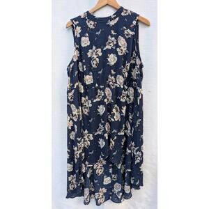Torrid Women's Georgette Floral Hi Low Tunic Sz 2 2x 18-20 Blue Boho Whimsical‎